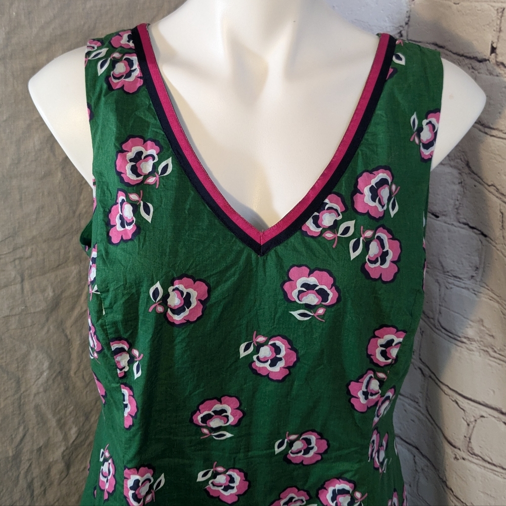 Boden Green Floral Midi Dress - Picture 2 of 7